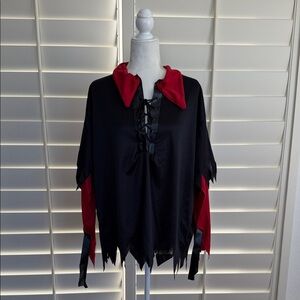 Black and Red Lace-Up costume shirt Men’s XL